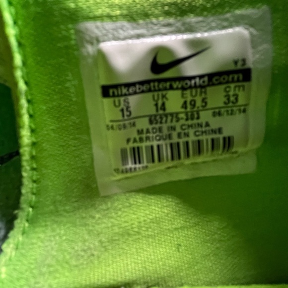 Size 15 - Nike Lunar Hyperquickness TB Green Basketball Shoes 652775-303 - Picture 13 of 14